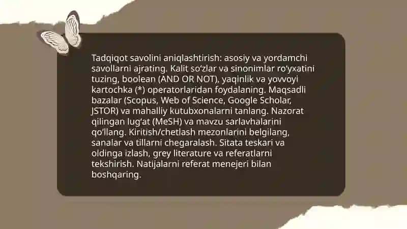 Manbalar tahlili va adabiyotlar sharhini tayyorlash 4