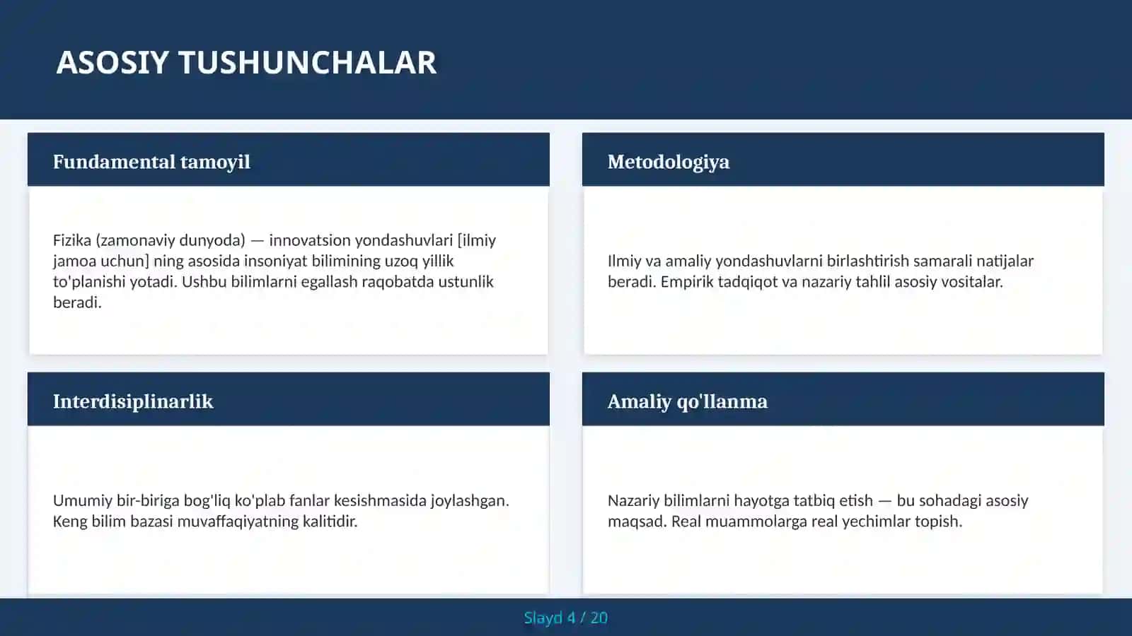 Fizika (zamonaviy dunyoda) — innovatsion yondashuvlari [ilmiy jamoa uchun] 4