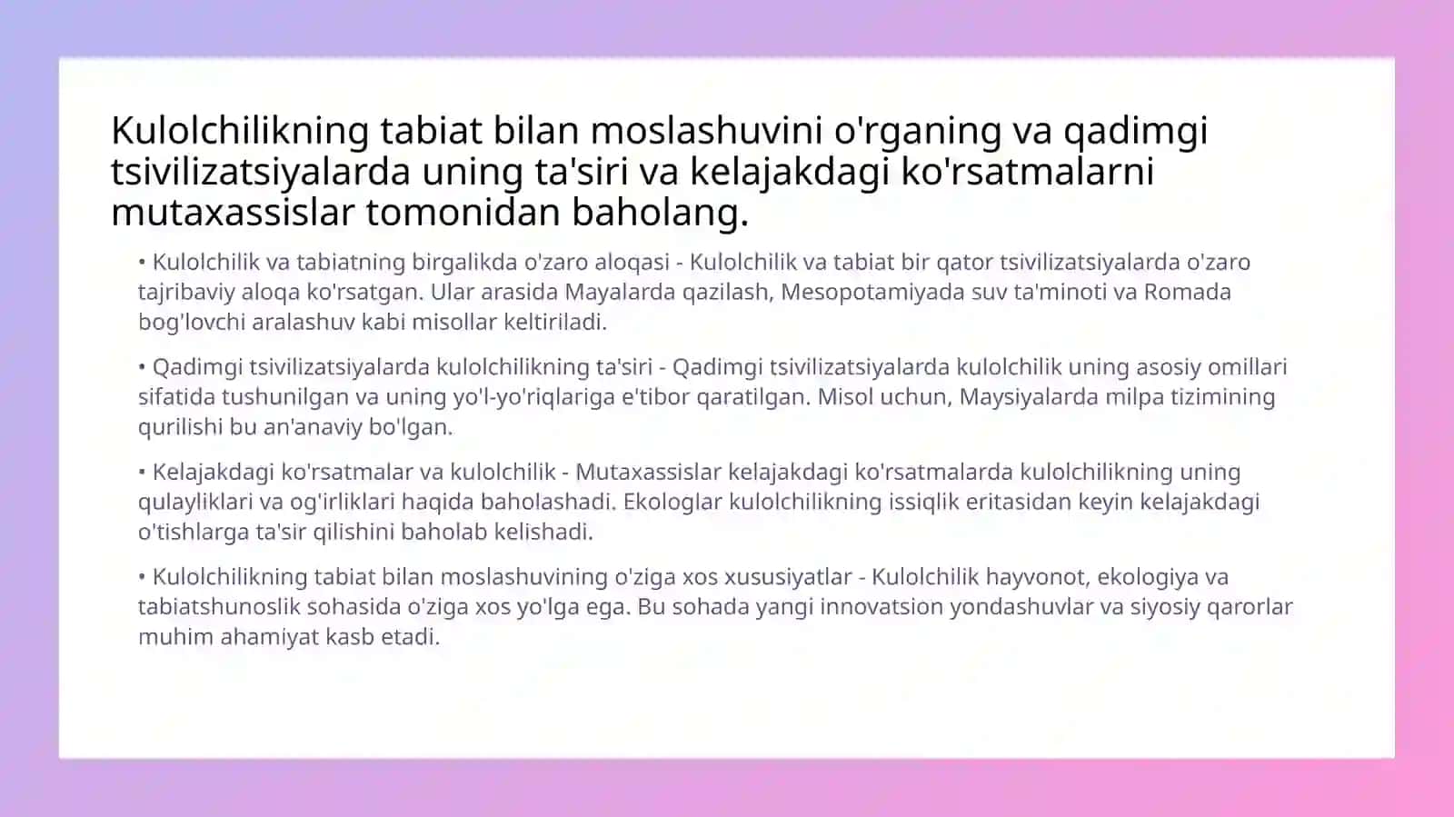 Kulolchilikning tarixiy rivojlanishi 4