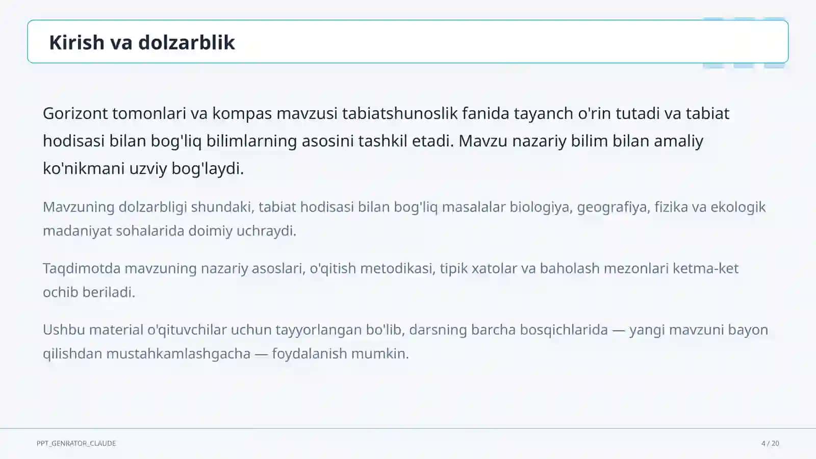 Gorizont tomonlari va kompas (3-sinf) 4