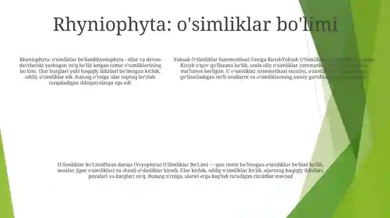 Yuksak OʻSimliklar Sistematikasi Faniga Kirish 4