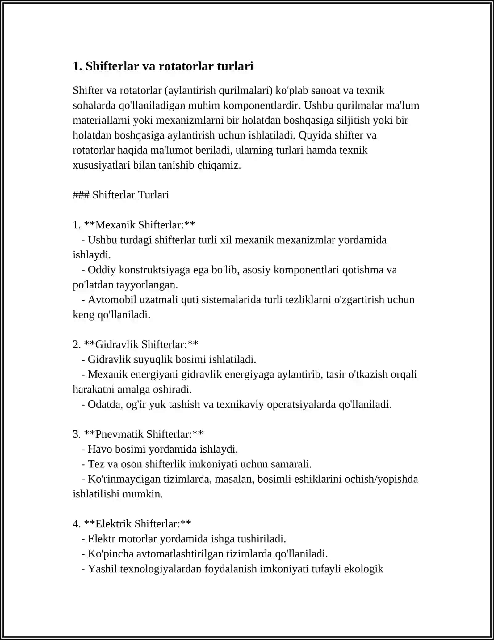 SHIFTERLAR VA ROTATORLARLAR: APPARAT DARAJASIDA SONLARNI KO'PAYTIRISH VA BO'LISH UCHUN ISHLATILISHI 4