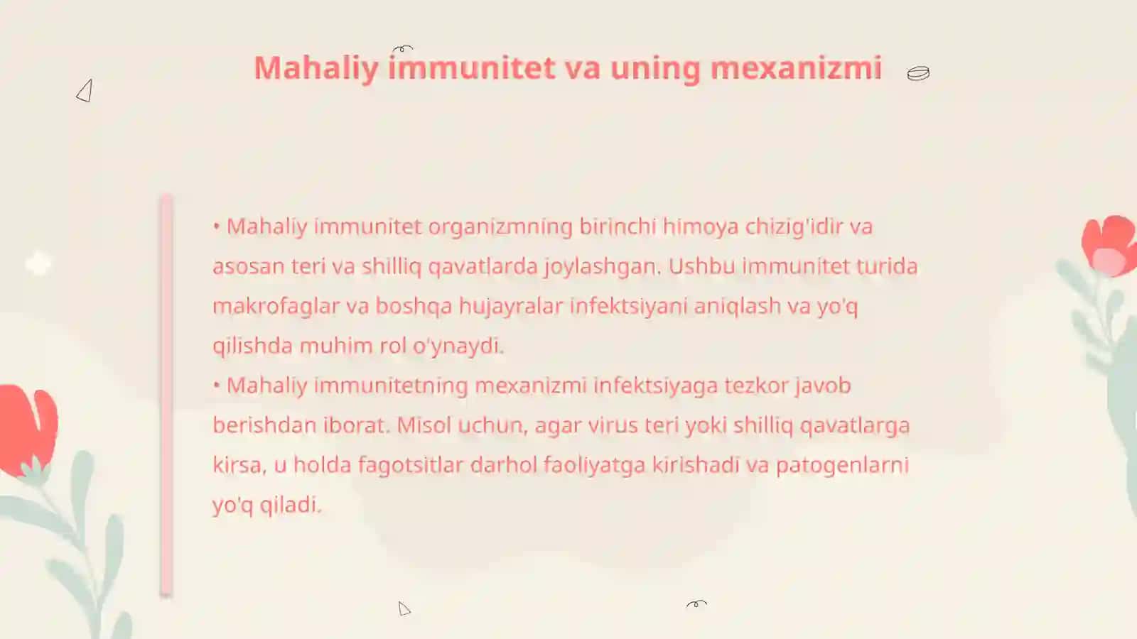 Mahaliy va gumoral immunitetning hosil bo'lish mexanizmi 4