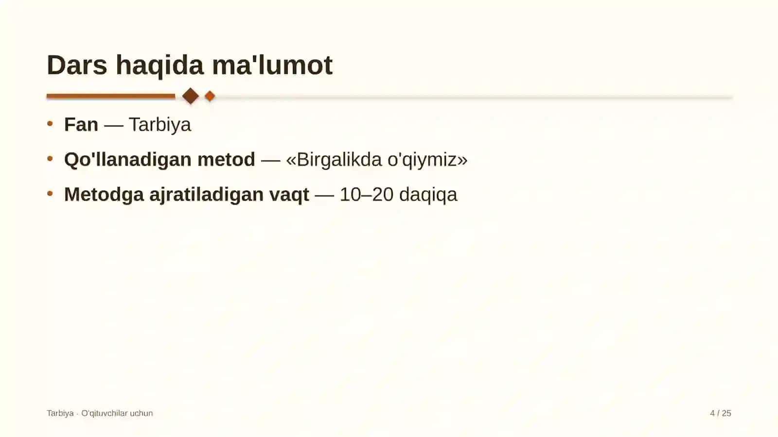 tarbiya darslarida birgalikda o'qiymiz metodidan foydalanish 6275 4