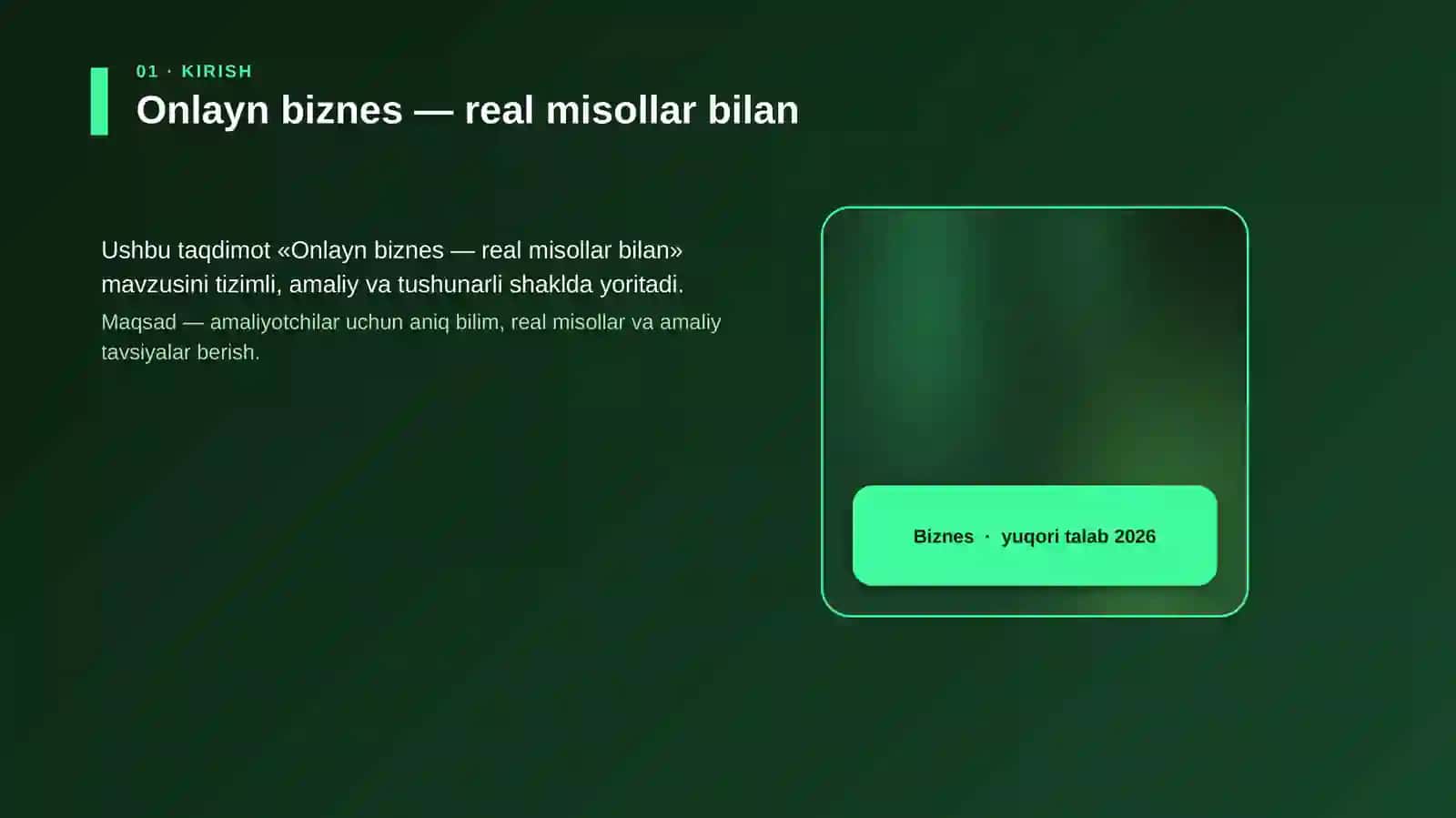 Onlayn biznes — real misollar bilan 4