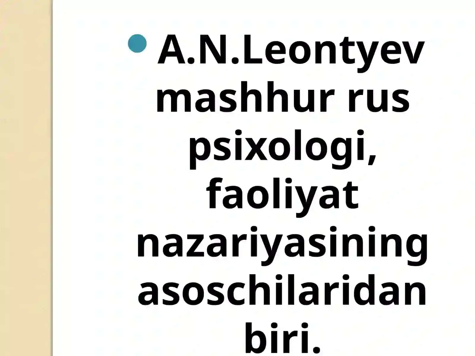 A.N.Leontyevning faoliyat nazariyasi 4