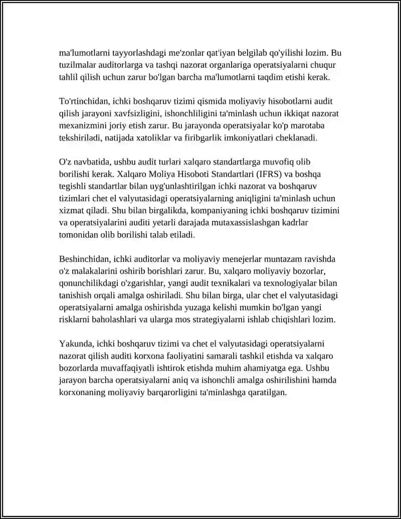 CHET EL VALYUTASIDAGI OPERATSIYALAR VA XISOB KITOB SHAKLLARINING AUDITI 4