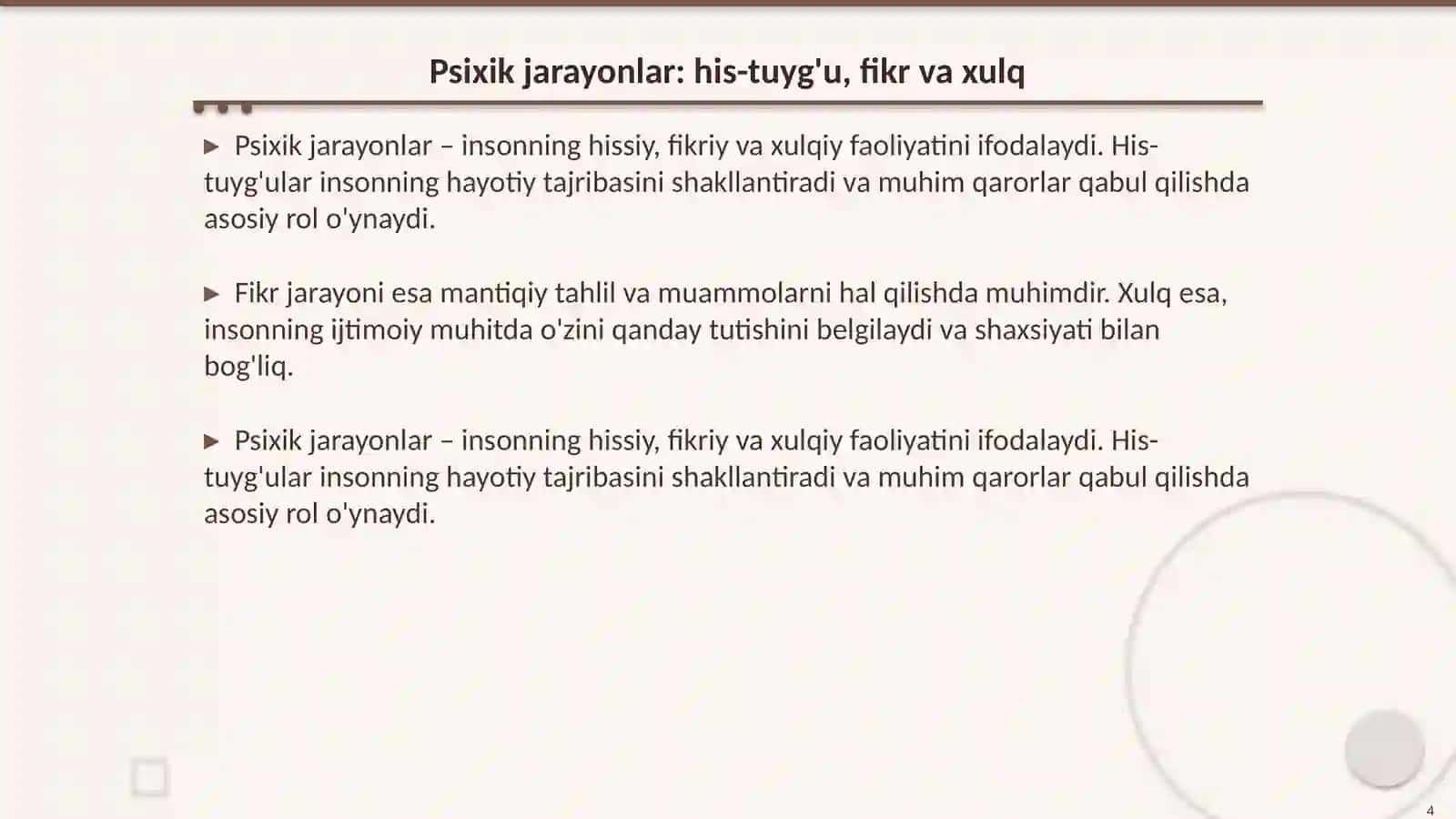 Psixika haqida umumiy tushuncha 4