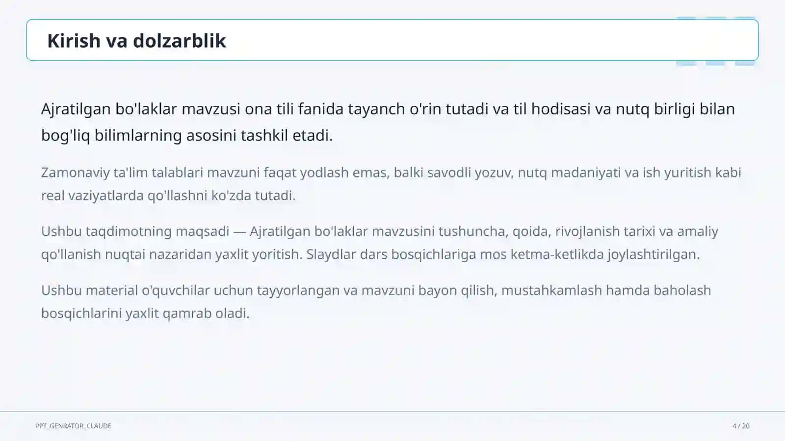 Ajratilgan bo'laklar (8-sinf) 4