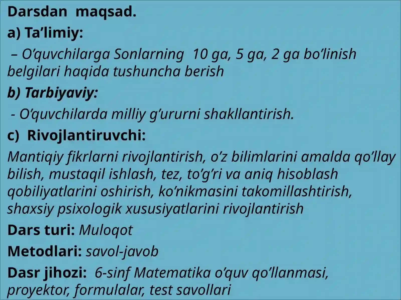 Sonlarning10ga, 5gava2gabo’linishbelgilari 4