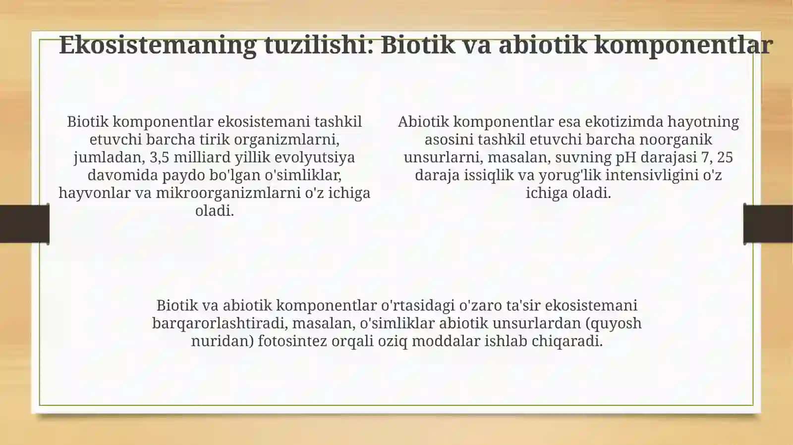 Ekotizim tushunchasi va uning tuzulishi 4
