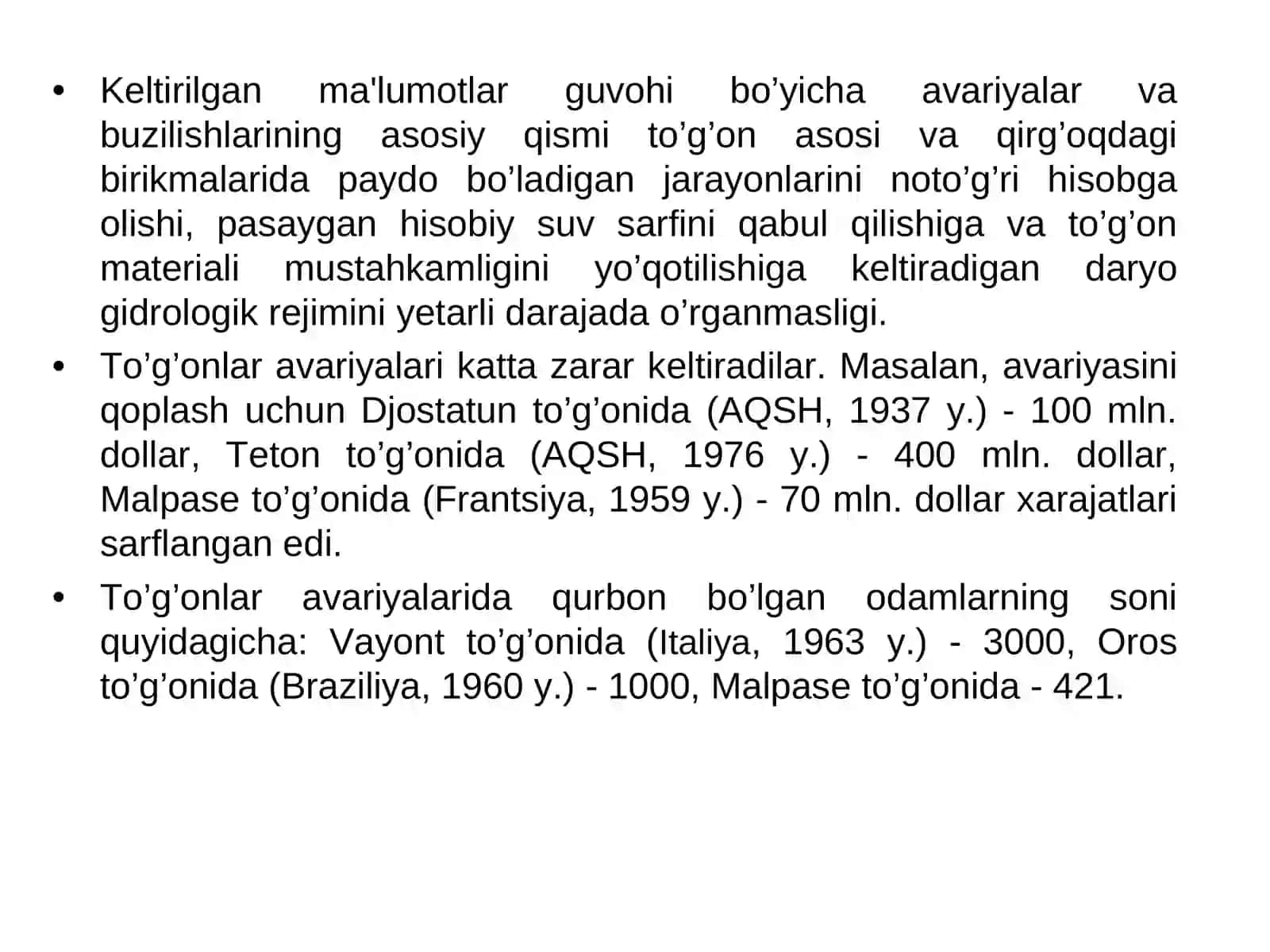 Gidrotеxnika inshootlarining shikastlanishi va avariya holatini tahlil qilish 4