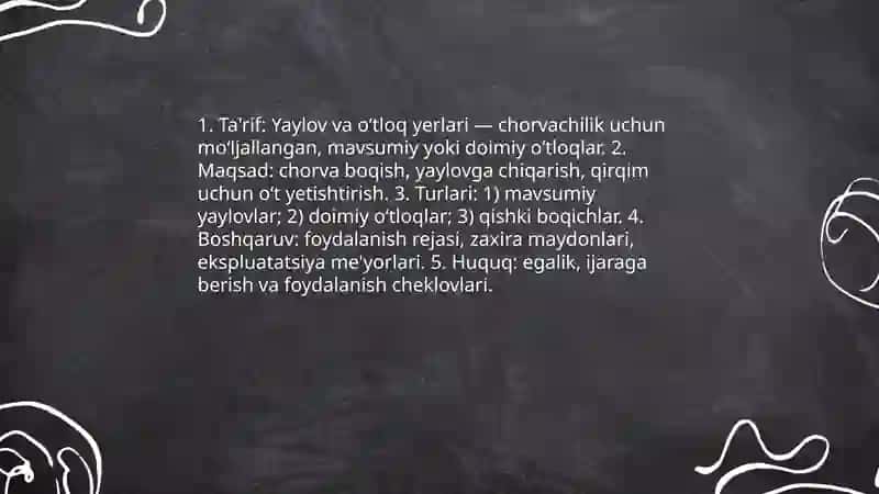 Qishloq xo‘jaligi yerlarining foydalanish maqsadiga ko‘ra toifalanishi 4