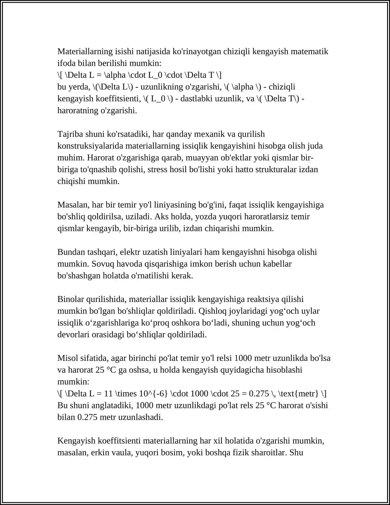 MATERIALLARNING ISSIQLIK KENGAYISHI 4