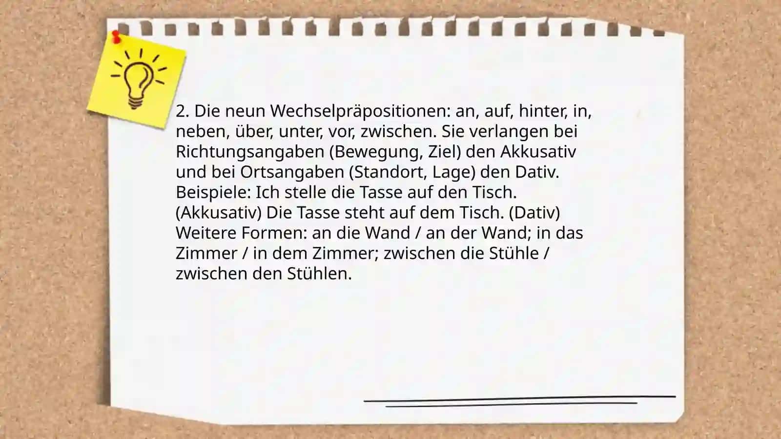 Wechselpräpositionen 4