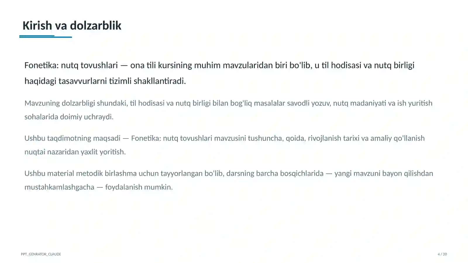 Fonetika: nutq tovushlari (5-sinf) 4