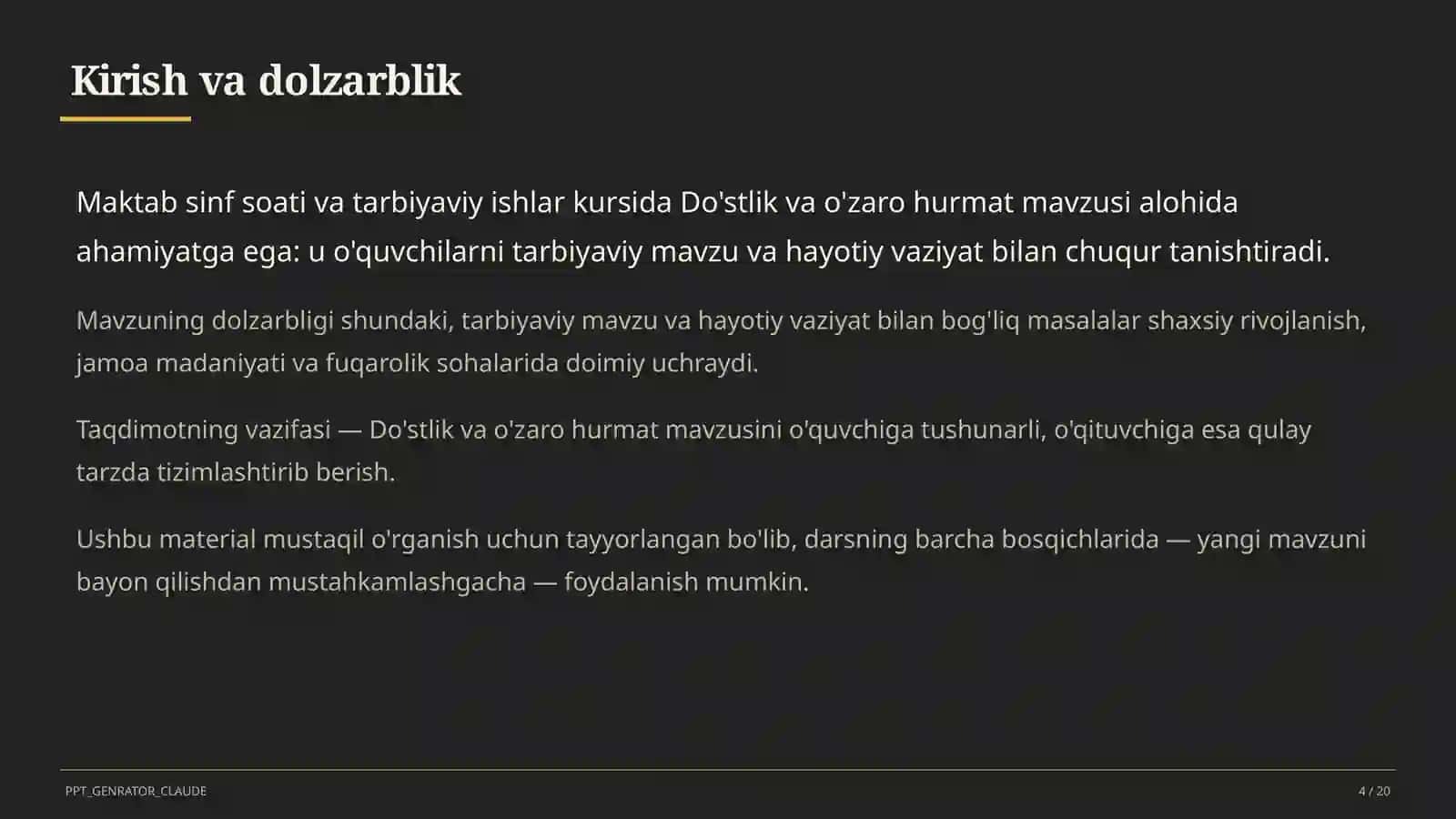 Sinf soati va tarbiyaviy tadbirlar 4