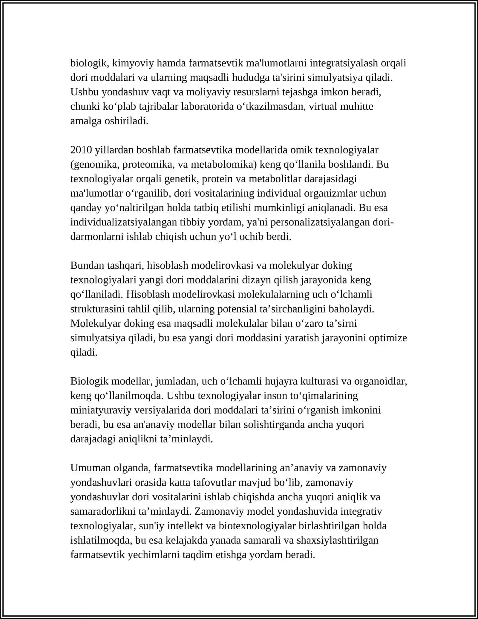 HOZIRGI ZAMON FARMATSEVTIKA MODLLARINGNING RIVOJLANISH TARIXI 4