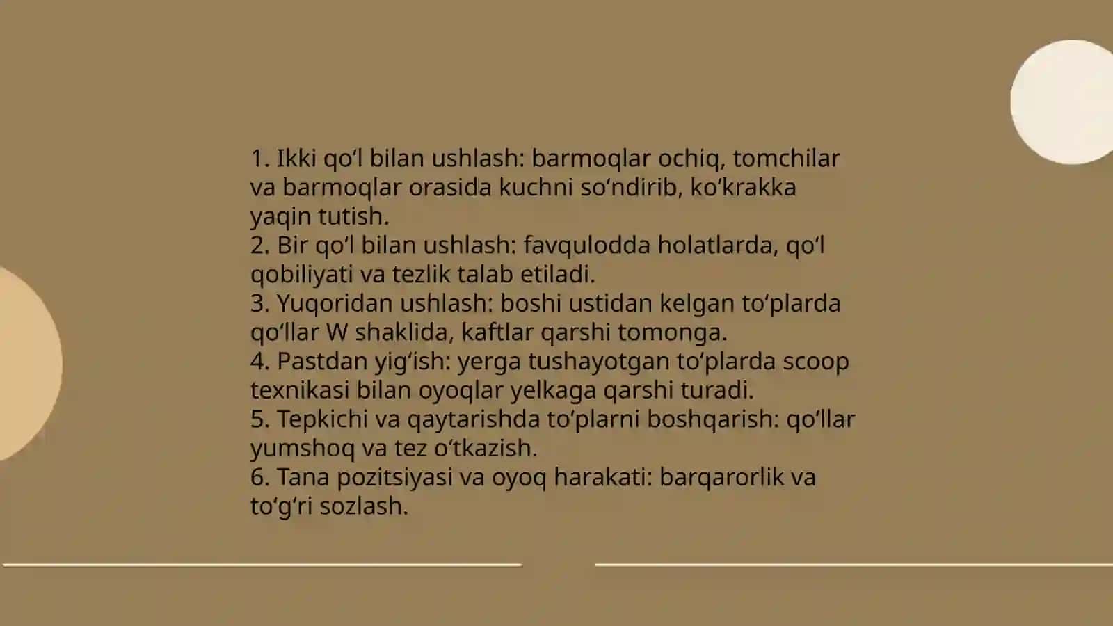 Darvozabon texnikasi tasnifi 4