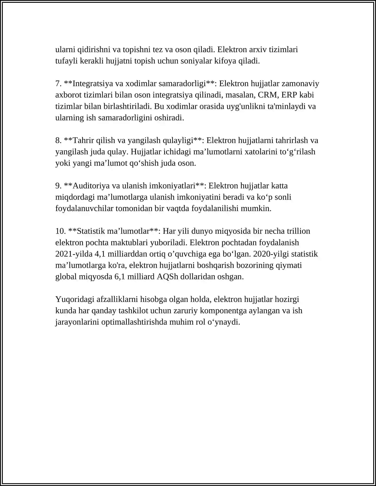 Elektron Hujjatlar va ularning afzalliklari 4