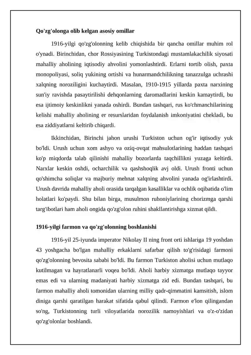 Turkistonda 1916-yilgi qōzĝolonning boshlanishi 4