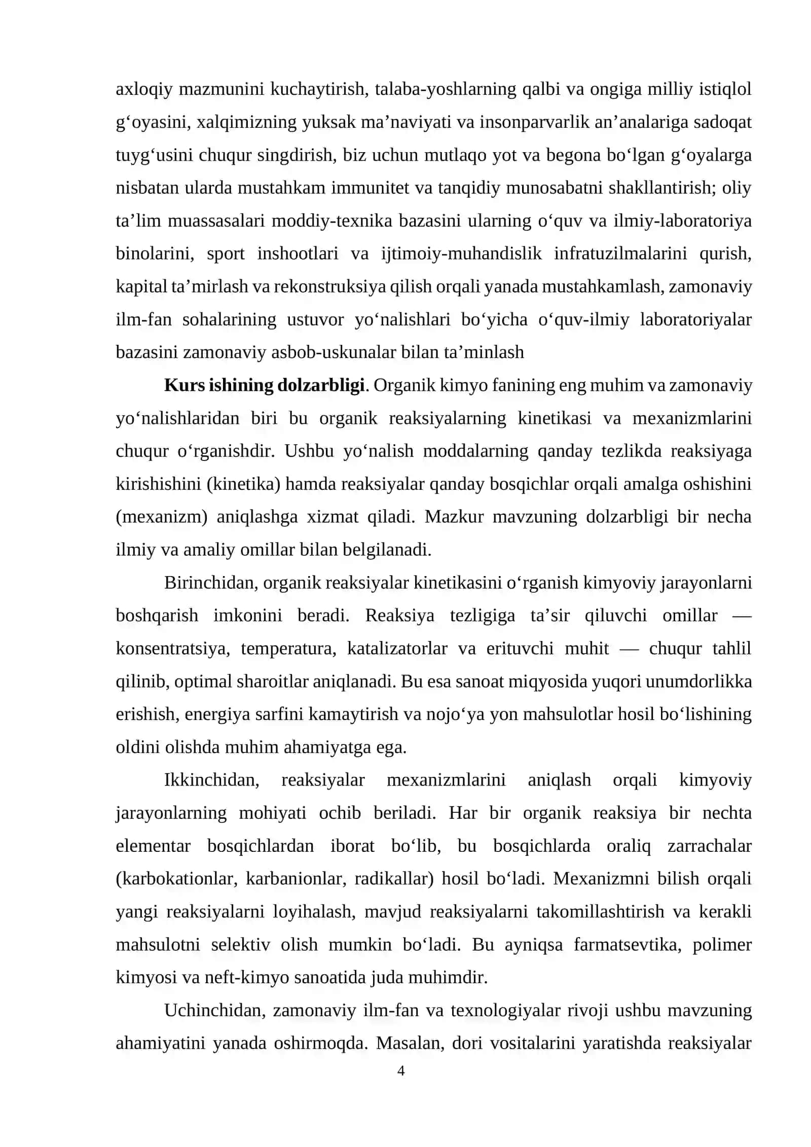 Organik reaksiyalar kinetikasi va mexanizmlari 4