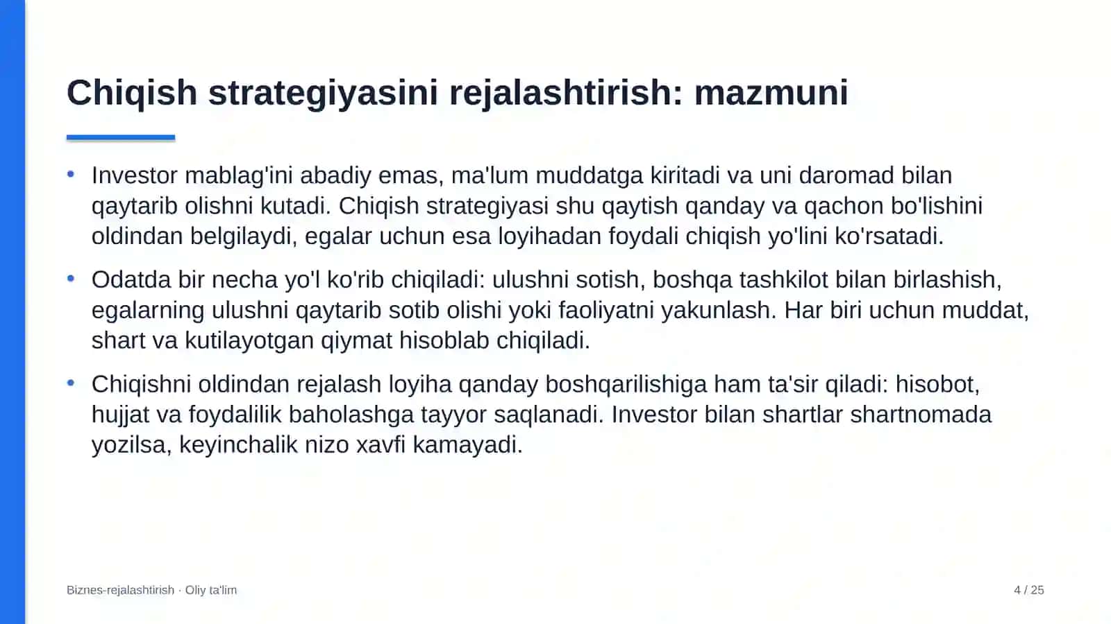 vinochilik korxonalarida chiqish strategiyasini rejalashtirish 2589 4