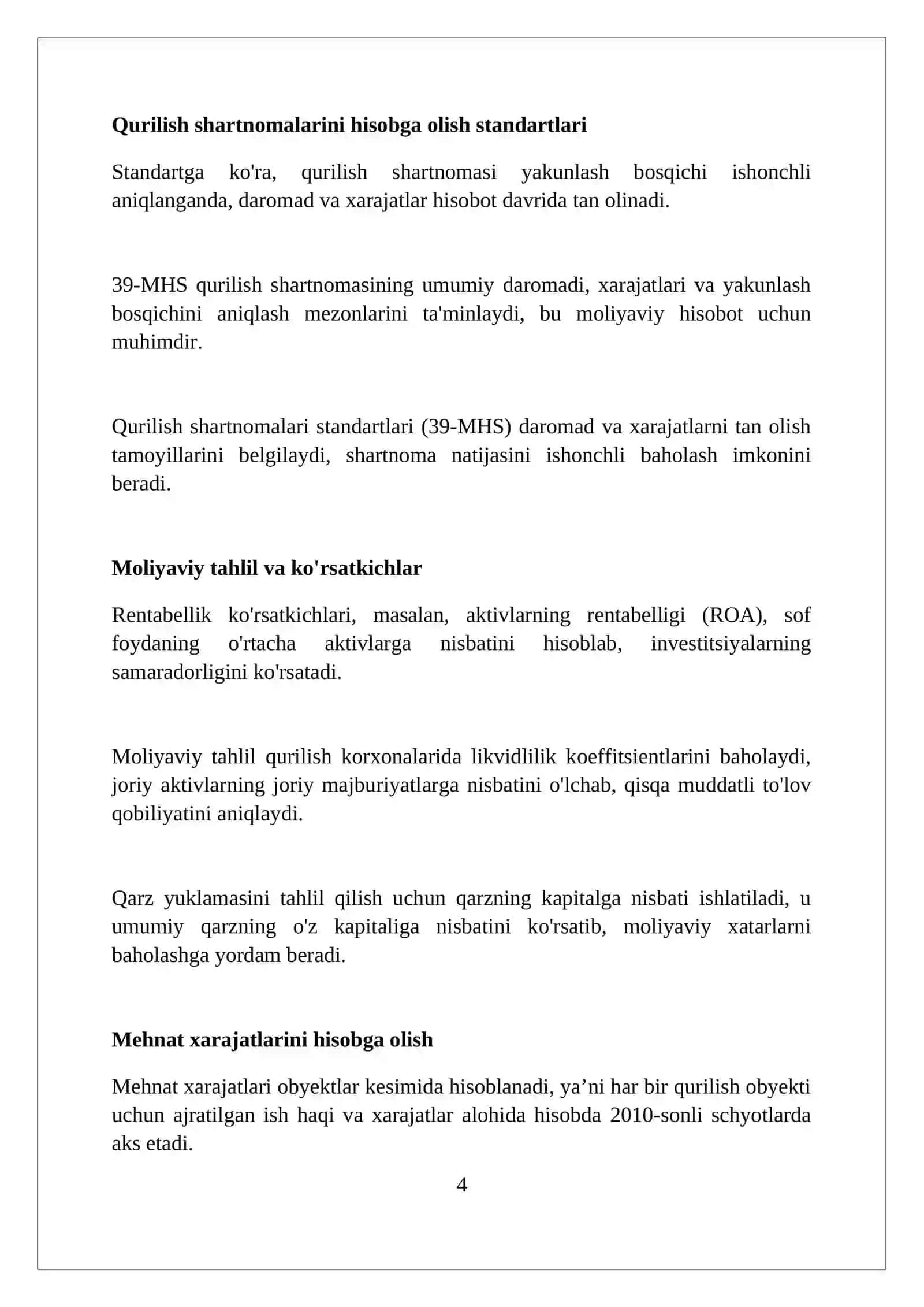 Qurilish korxonalarida yakuniy moliyaviy natijalar hisobi 4