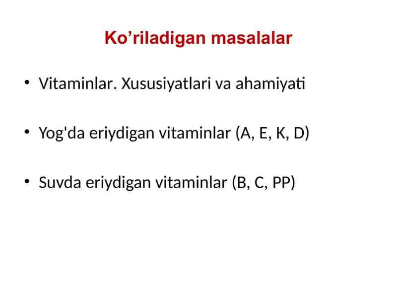 Vitaminlar farmokolgiyasi 4