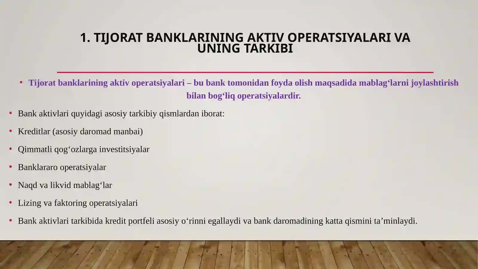 Tijoratbanklarida aktivlar portfeliniboshqarish usullarini nazorat qilish 4