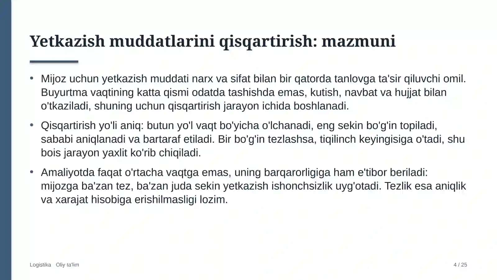 non mahsulotlari korxonalarida yetkazib berish muddatlarini qisqartirish 6759 4