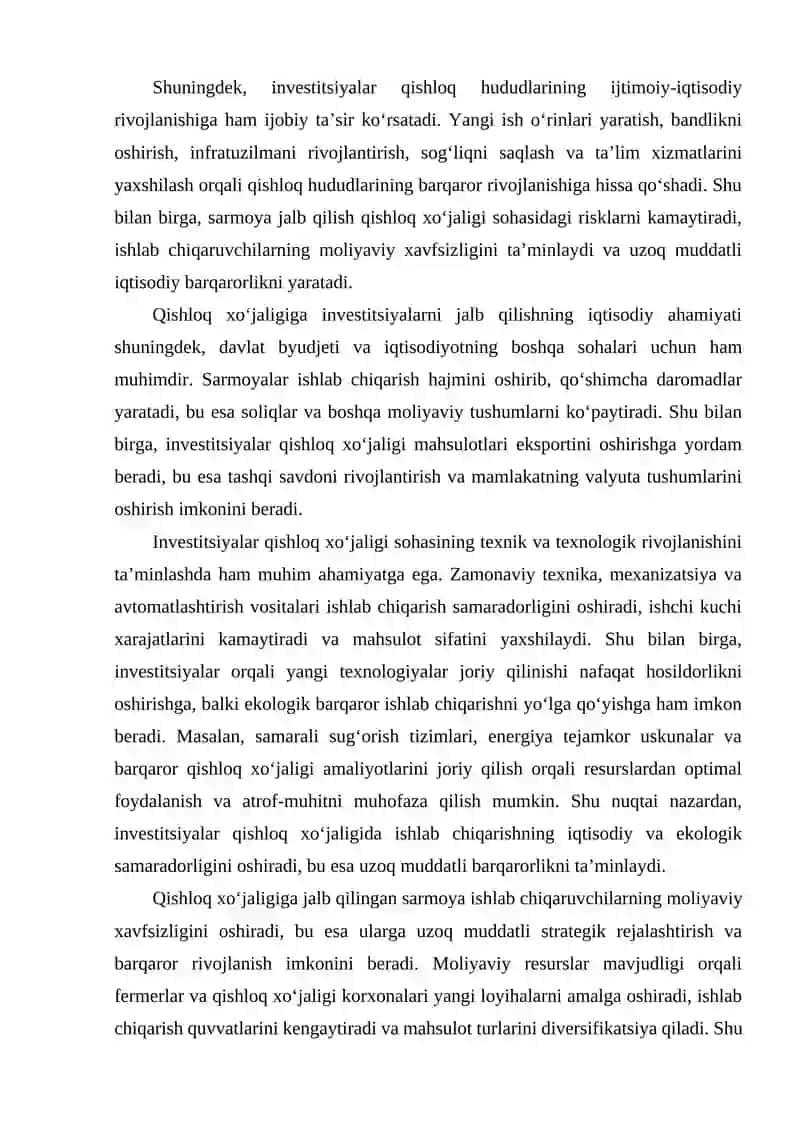 Qishloq xo‘jaligiga investitsiyalarni jalb qilish muammolari 4