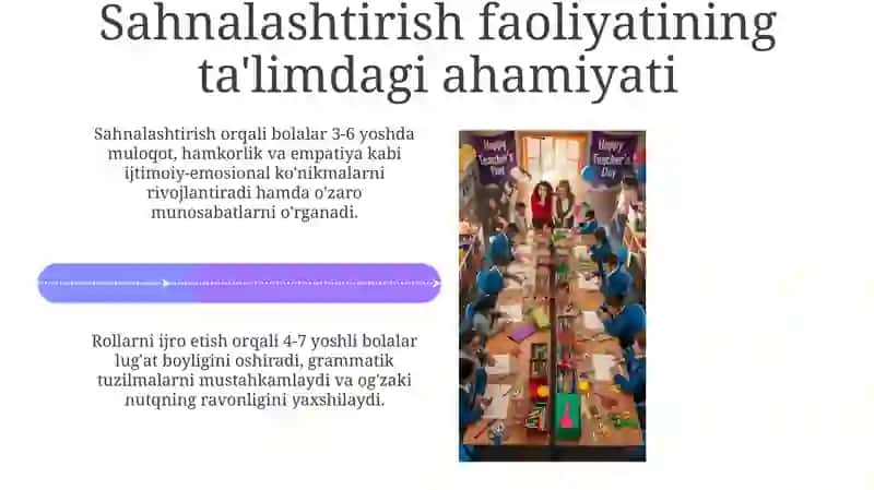 Maktabgacha ta'lim tashkilotlarida sahnalashtirish faoliyatini tashkil etishning nazariy asoslari 4