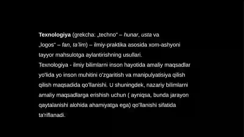 Texnologiya va bizning turmush tarzimiz 4