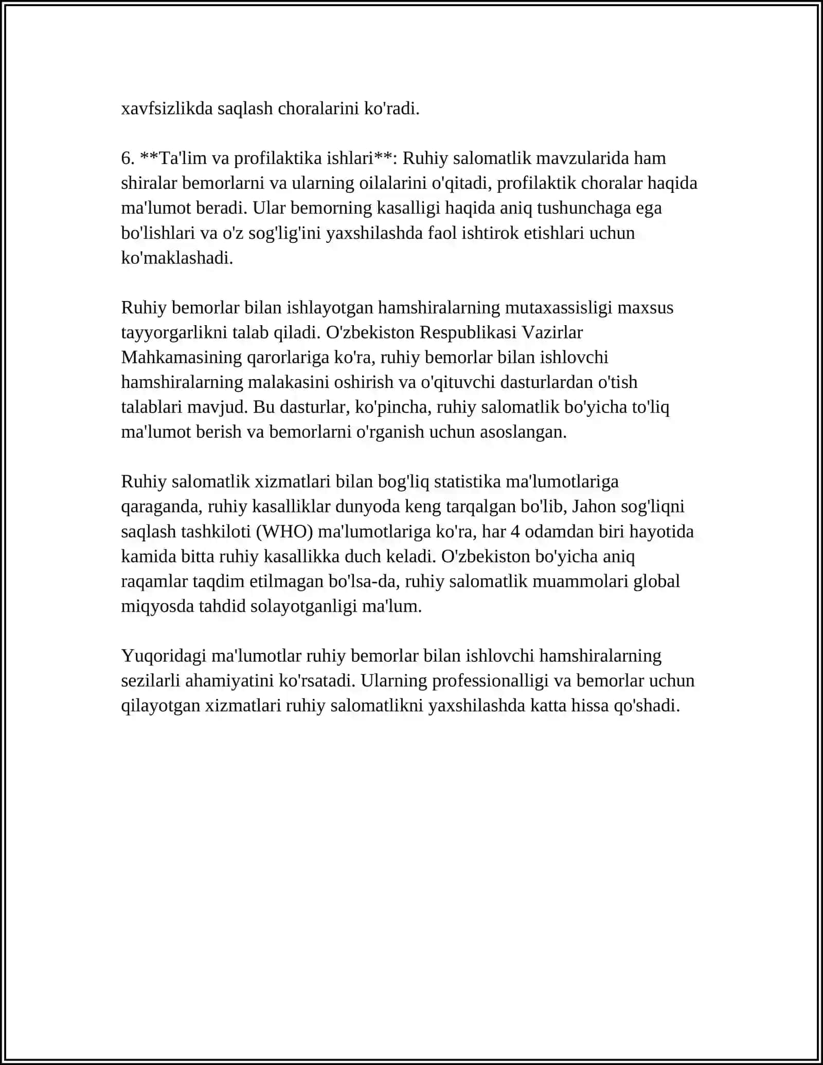 RUHIY BEMORLAR BOR OILALARGA HAMSHIRA KO‘MAGI 4