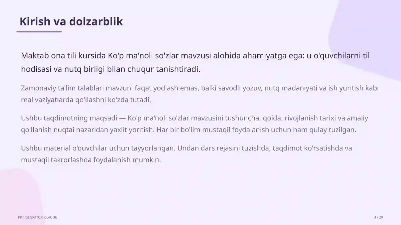 Ko'p ma'noli so'zlar (5-sinf) 4