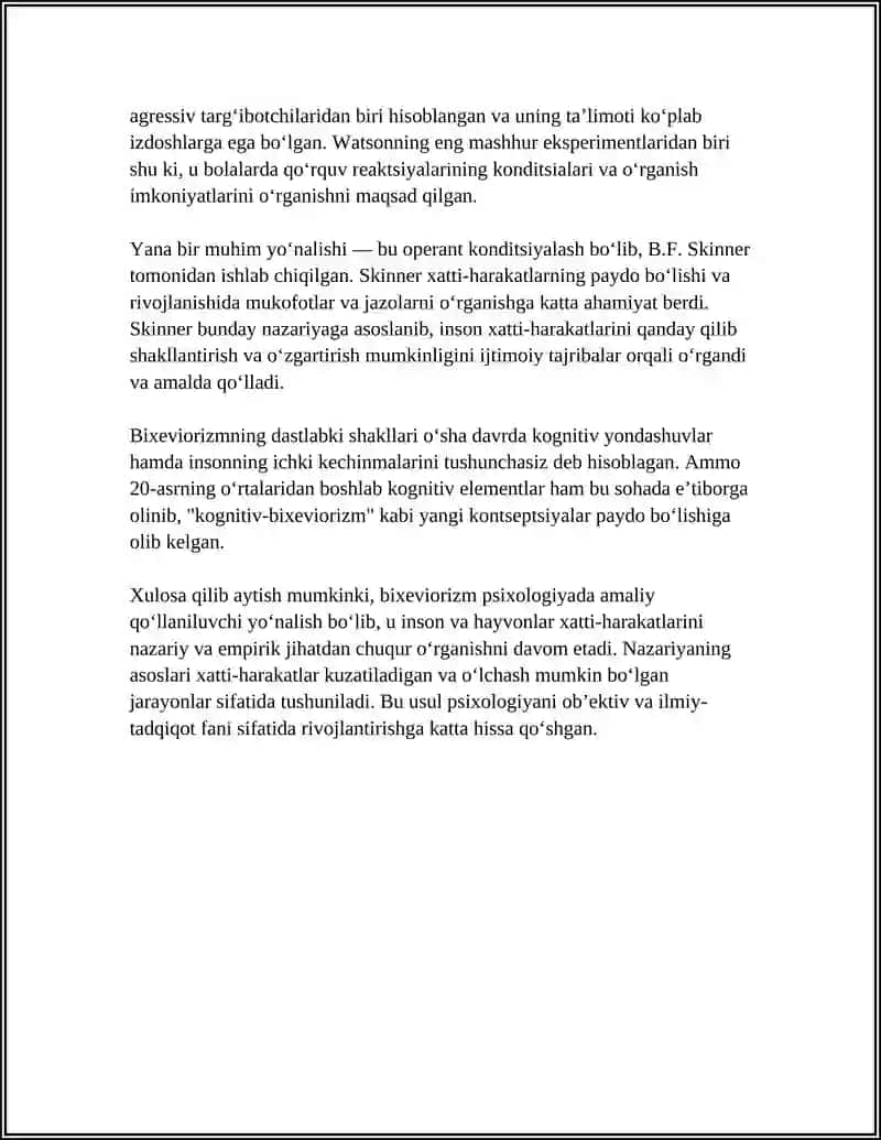 BIXEVIORIZMNING PSIXOLOGIK NAZARIYA SFATIDA 4