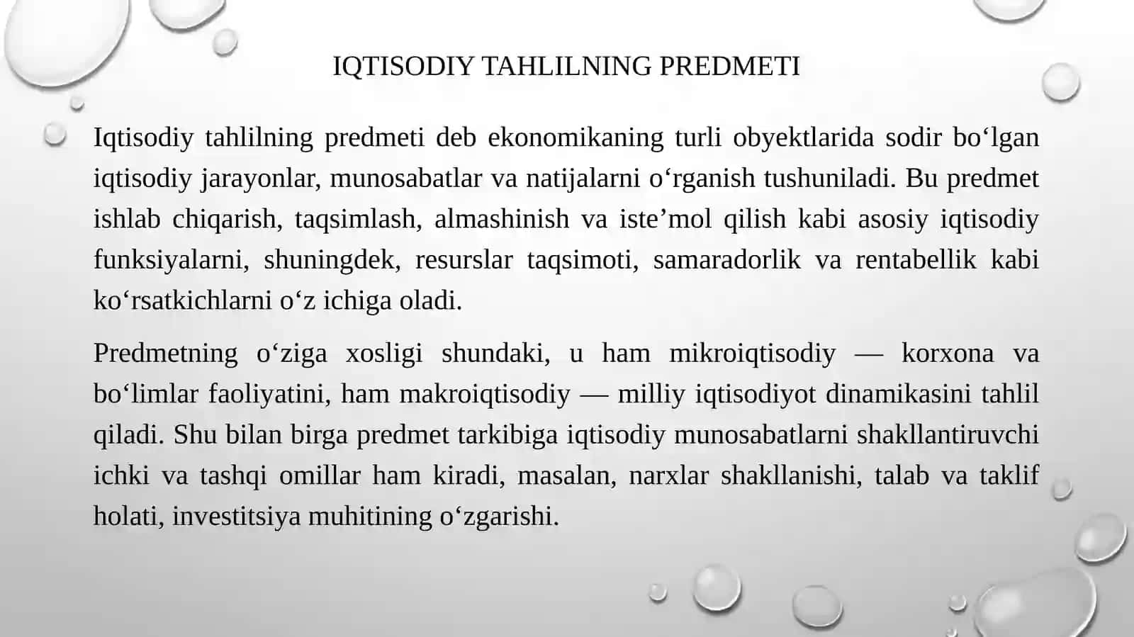 Iqtisodiy tahlilning predmeti, vazifalarni va tamoillari 4
