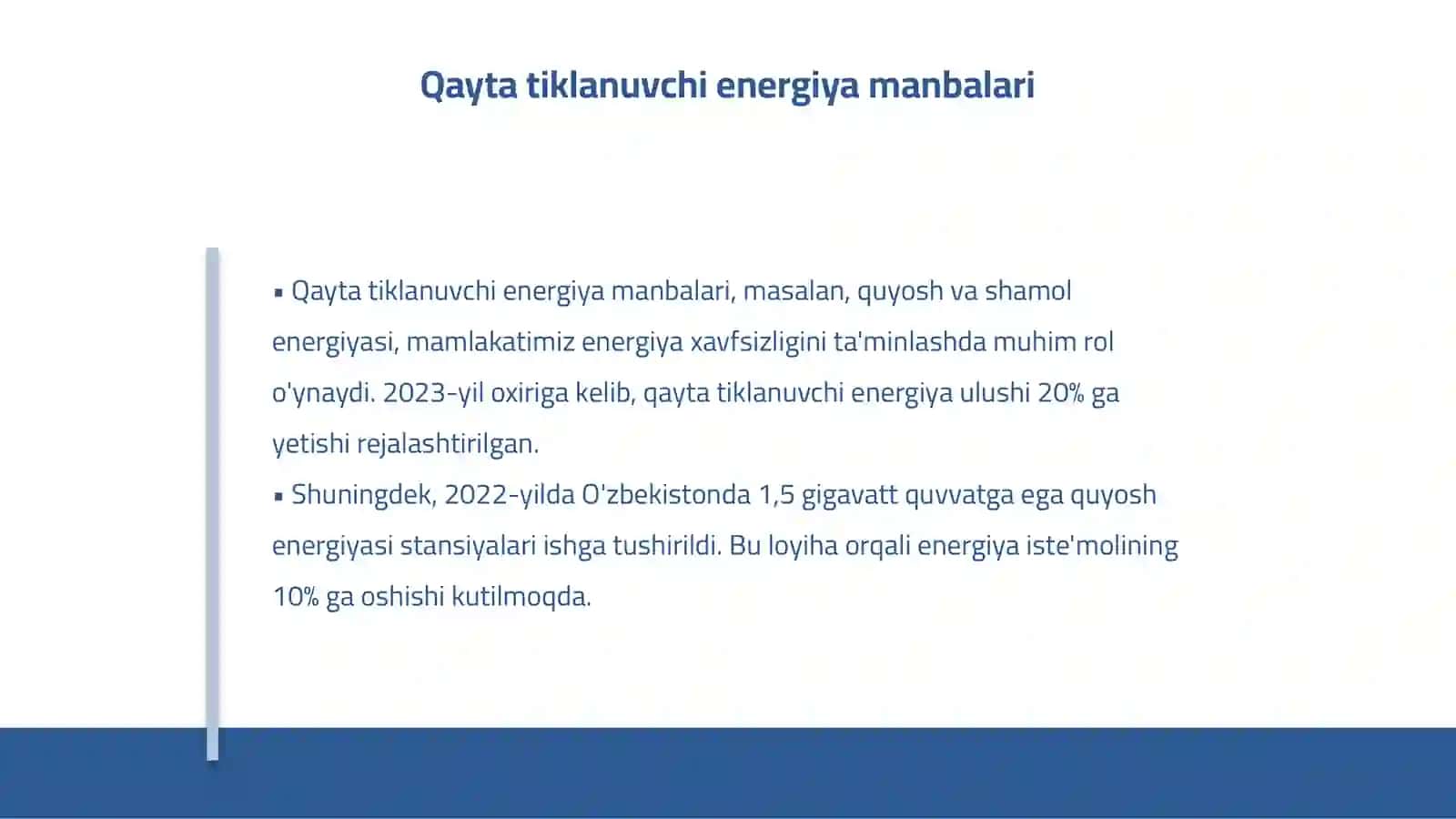 Mamlakat iqtisodiyotining energiya samaradorligini oshirish yoʻnalishlari 4