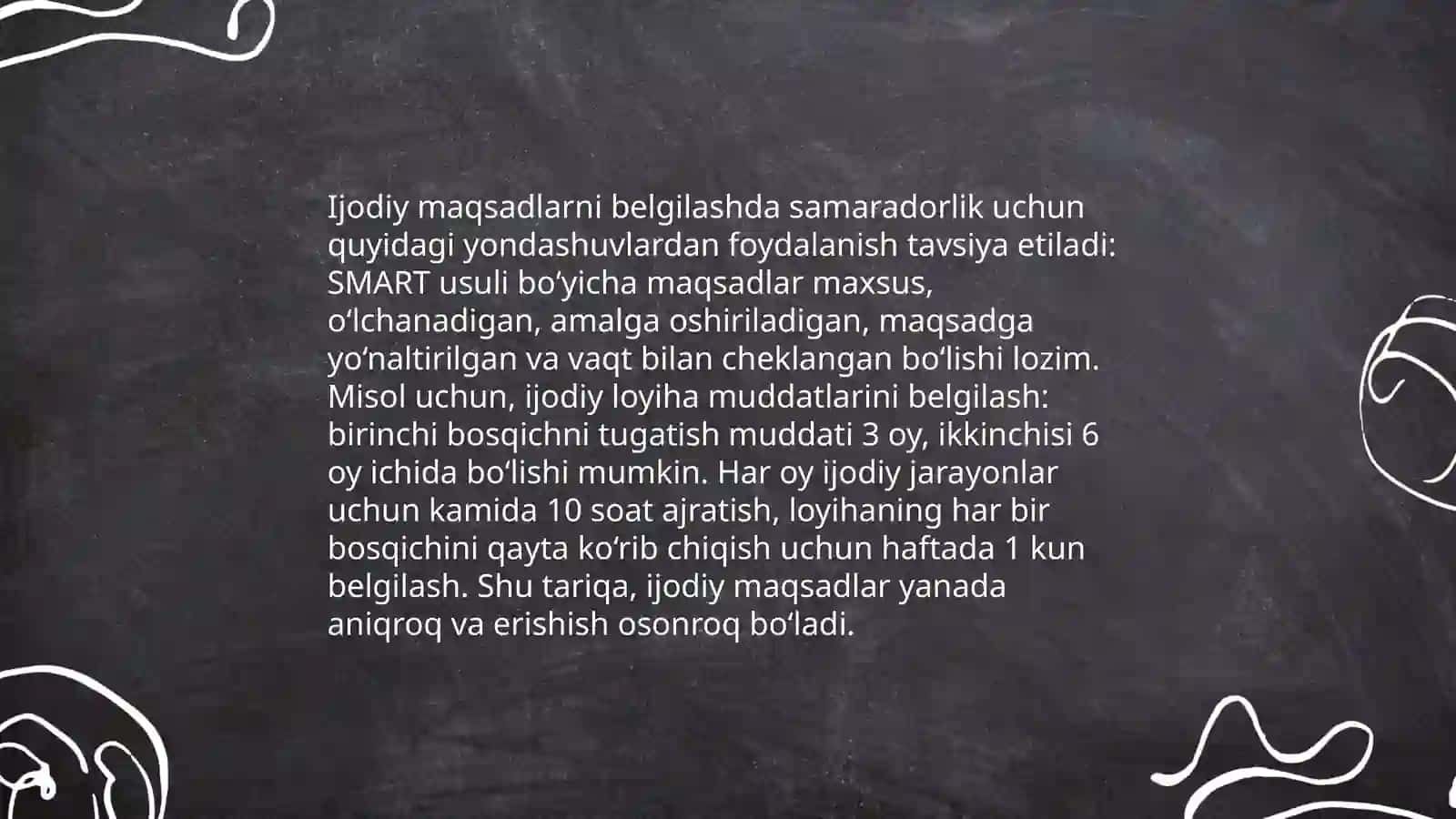 Ijodiy loyhalar va ularni amalga oshirish 4