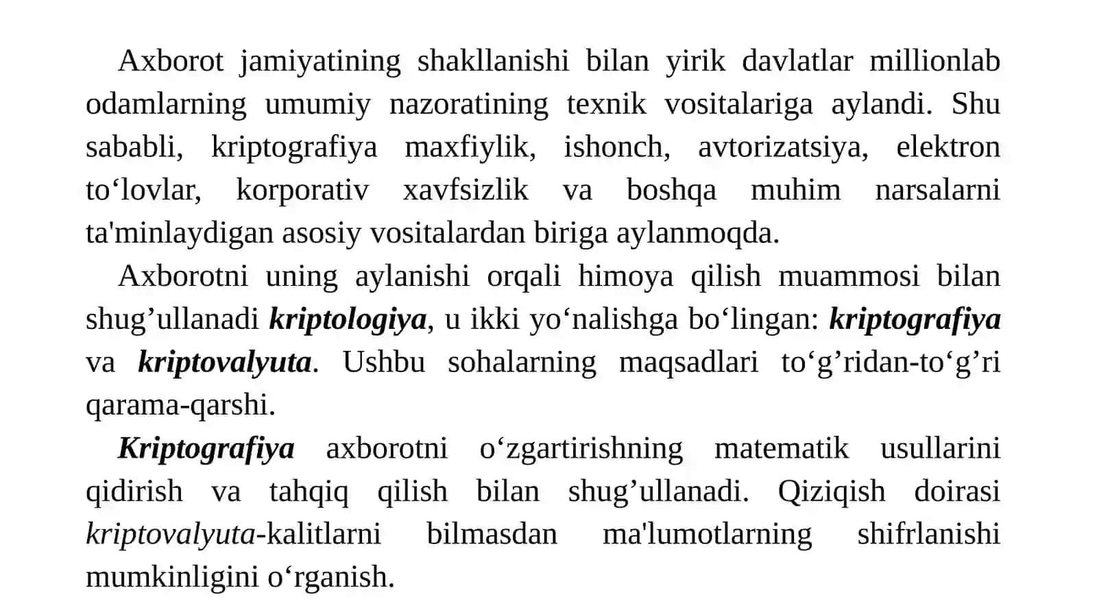 SHIFRLASH ALGORITMLARINING KLASSIFIKATSIYASI 4