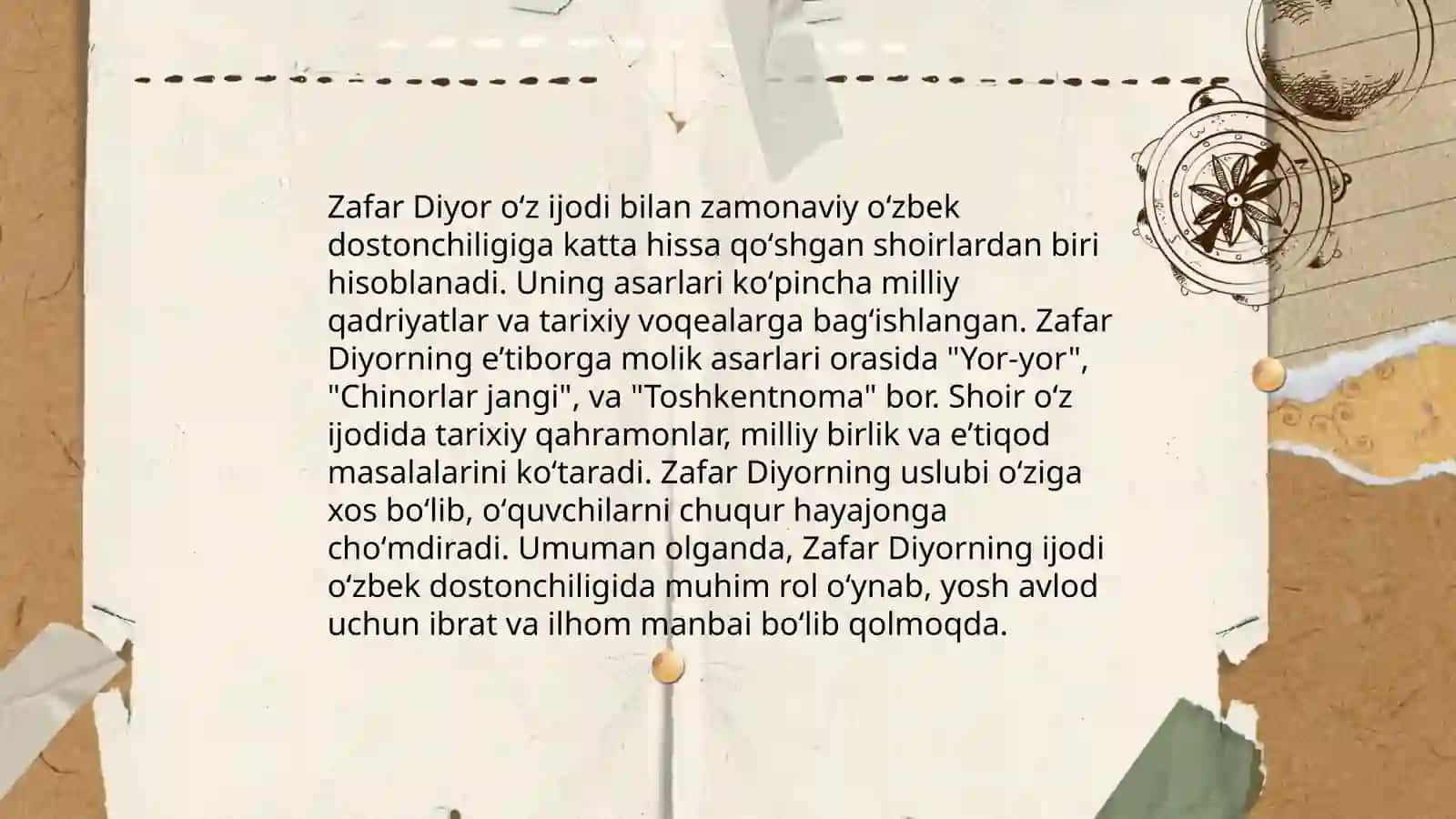 Zafar Diyor ijodi, dastonlari dramatik asarlarining tarbiyaviy ahamiyati 4