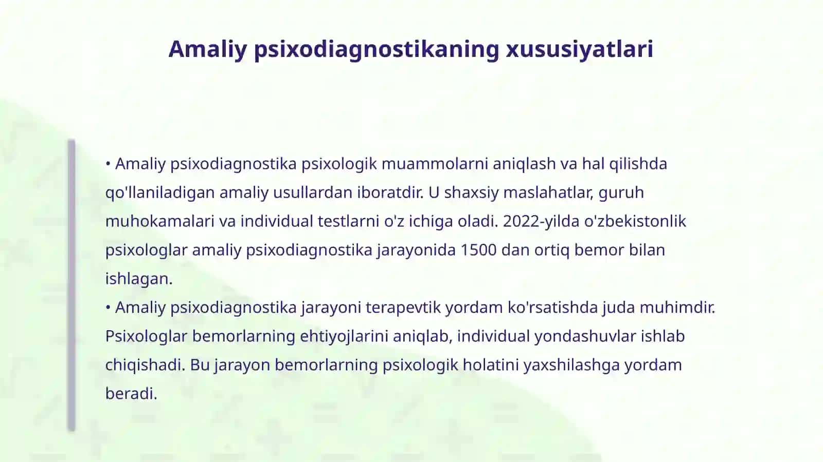 Ilmiy psixodiagnostika bilan amaliy psixodiagnostikaning oʻzaro aloqalari 4
