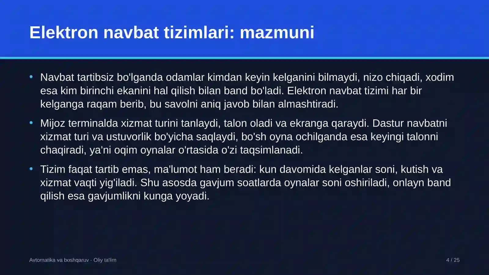 Lift xo'jaligida elektron navbat tizimlarini joriy etish 4