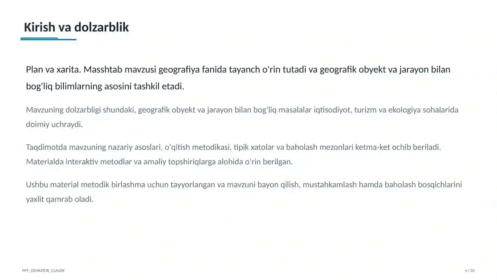 Plan va xarita. Masshtab (5-sinf) 4