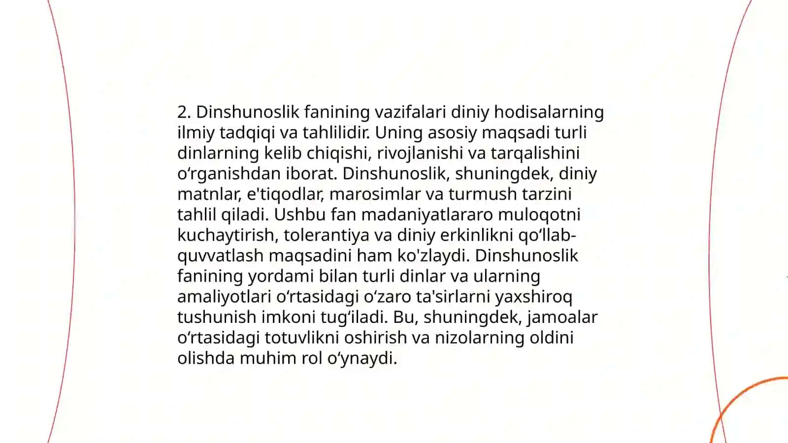 Dinshunoslik faninig maqsadi va vazifalari Din tushunchasi 4