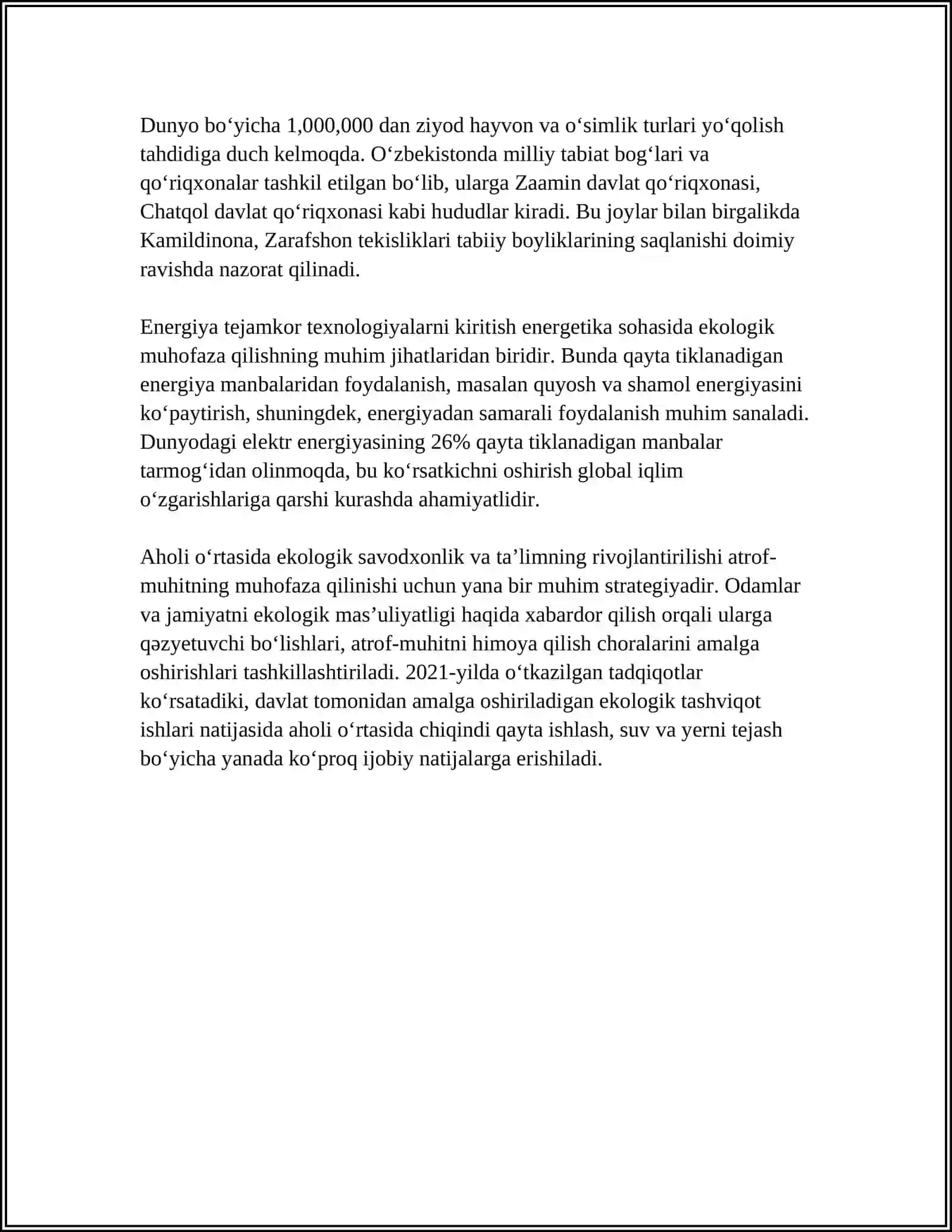BIOSFERANI MUHOFAZA QILISH MUOMMOLARI 4