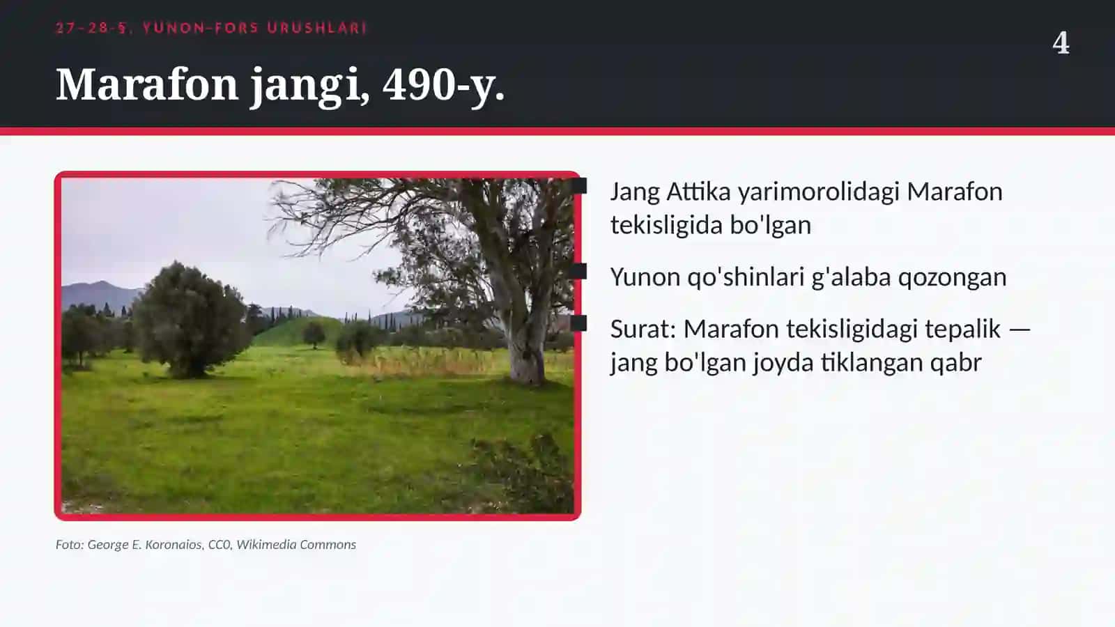 Yunon-fors urushlari (27–28-§) — 6-sinf Qadimgi dunyo tarixi taqdimoti 4