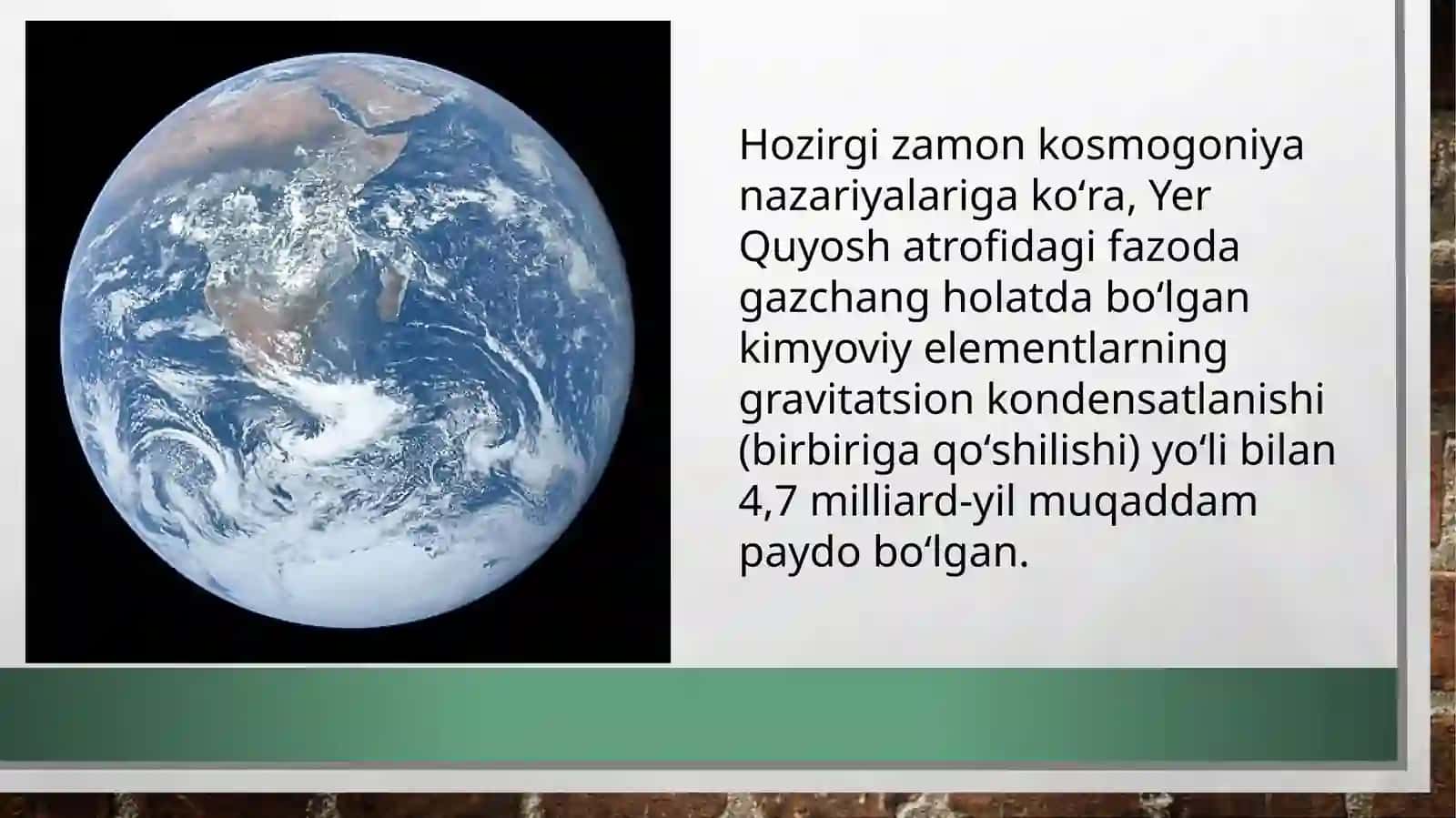 Quyosh sistemasi. Yer uning shakli va harakatlari 4