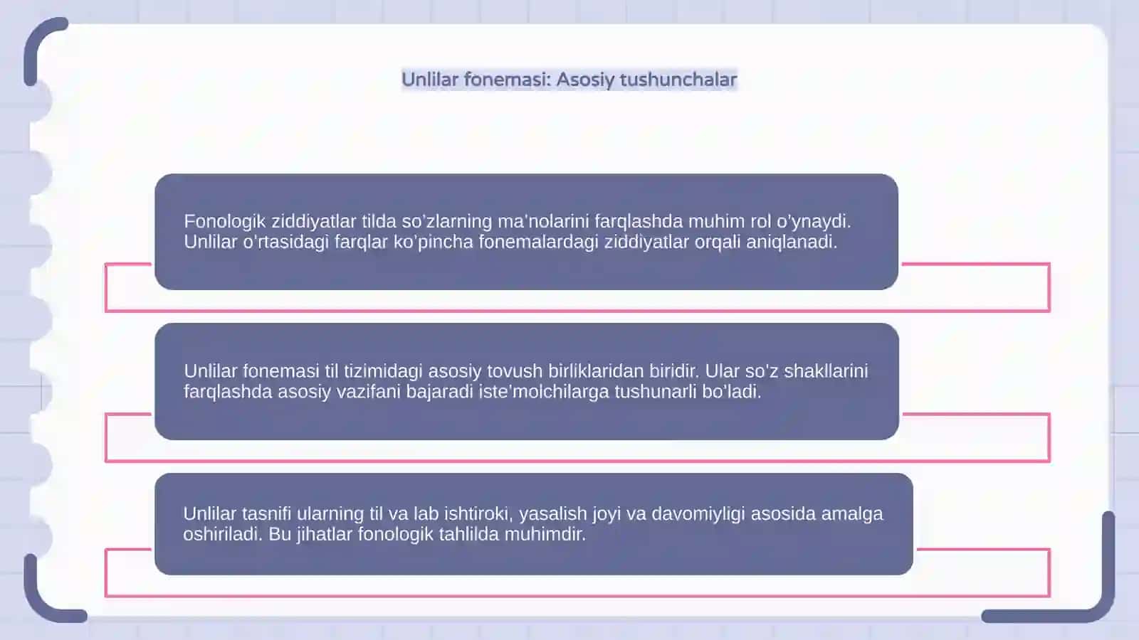 Fonologik ziddiyatlar unlilar tasnifi 4